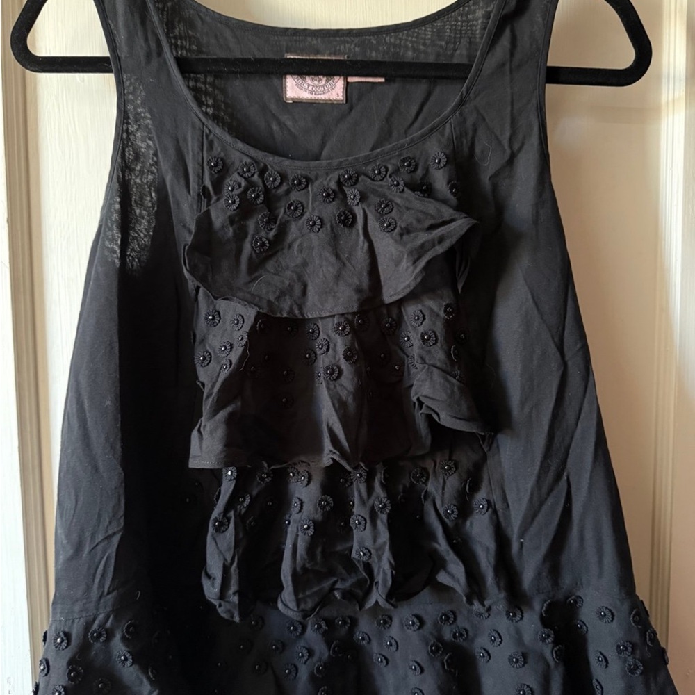 Juicy Couture Black Ruffled Blouse
